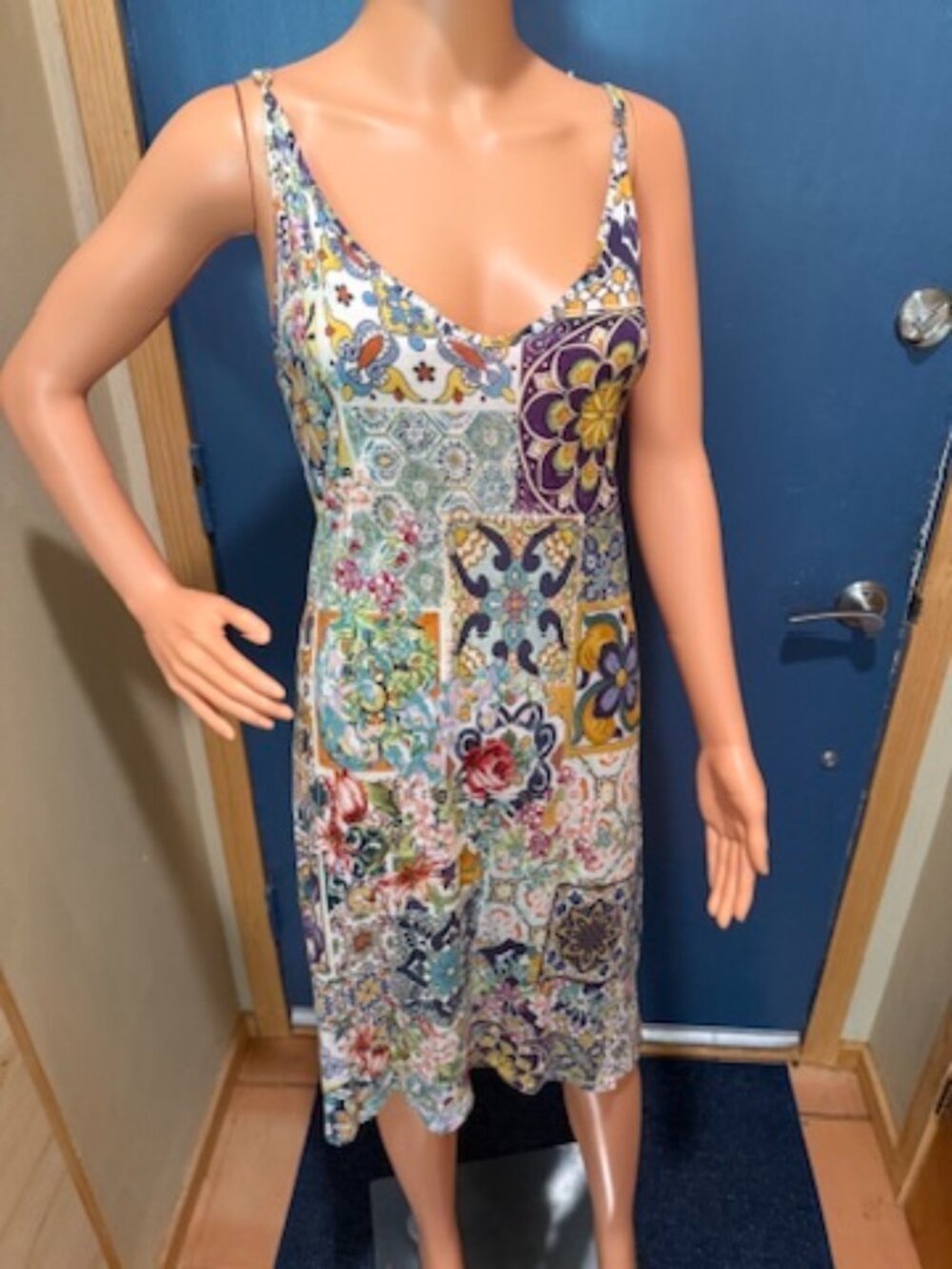 🌺 Johnny Was Mosaic Tile Print Slip Dress | Pima Cotton Modal | Size Large